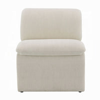 Kami Accent Chair, Curved Open Base, Armless Modern Ivory Boucle -BM333952