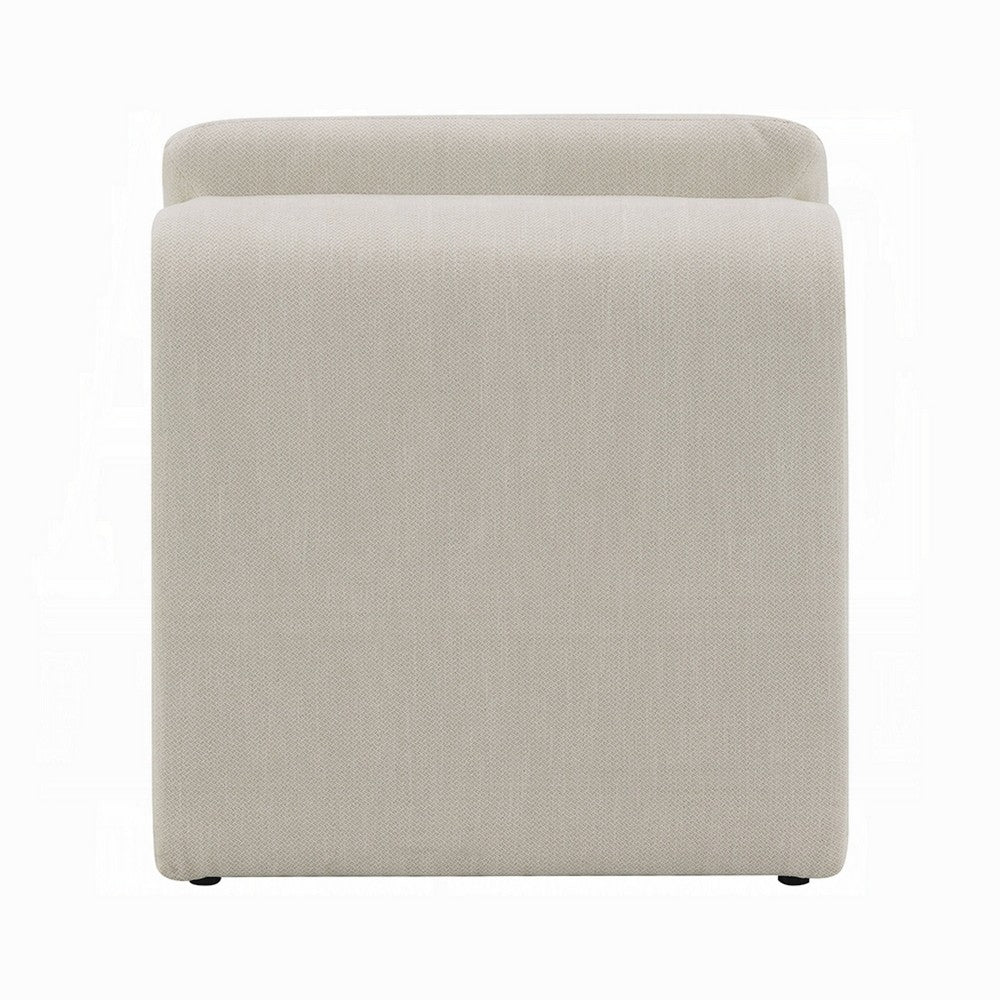 Kami Accent Chair, Curved Open Base, Armless Modern Ivory Boucle -BM333952