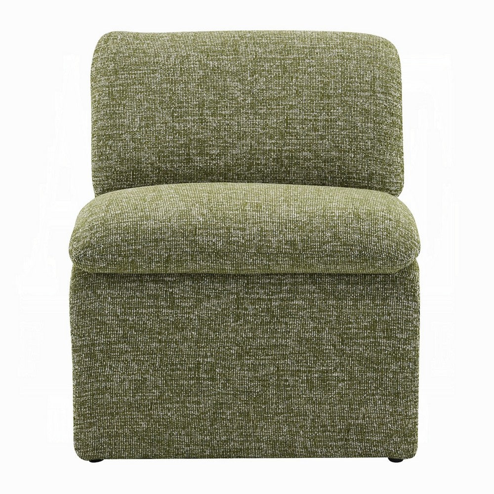 Kami Accent Chair, Curved Open Base, Armless Modern Green Boucle -BM333953