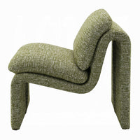 Kami Accent Chair, Curved Open Base, Armless Modern Green Boucle -BM333953
