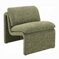 Kami Accent Chair, Curved Open Base, Armless Modern Green Boucle -BM333953