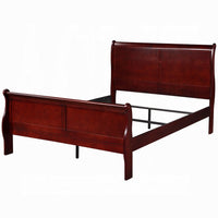 Zyna Twin Bed, Sleigh Design, Low Profile Footboard, Cherry Brown Pine - BM333961