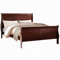 Zyna Twin Bed, Sleigh Design, Low Profile Footboard, Cherry Brown Pine - BM333961