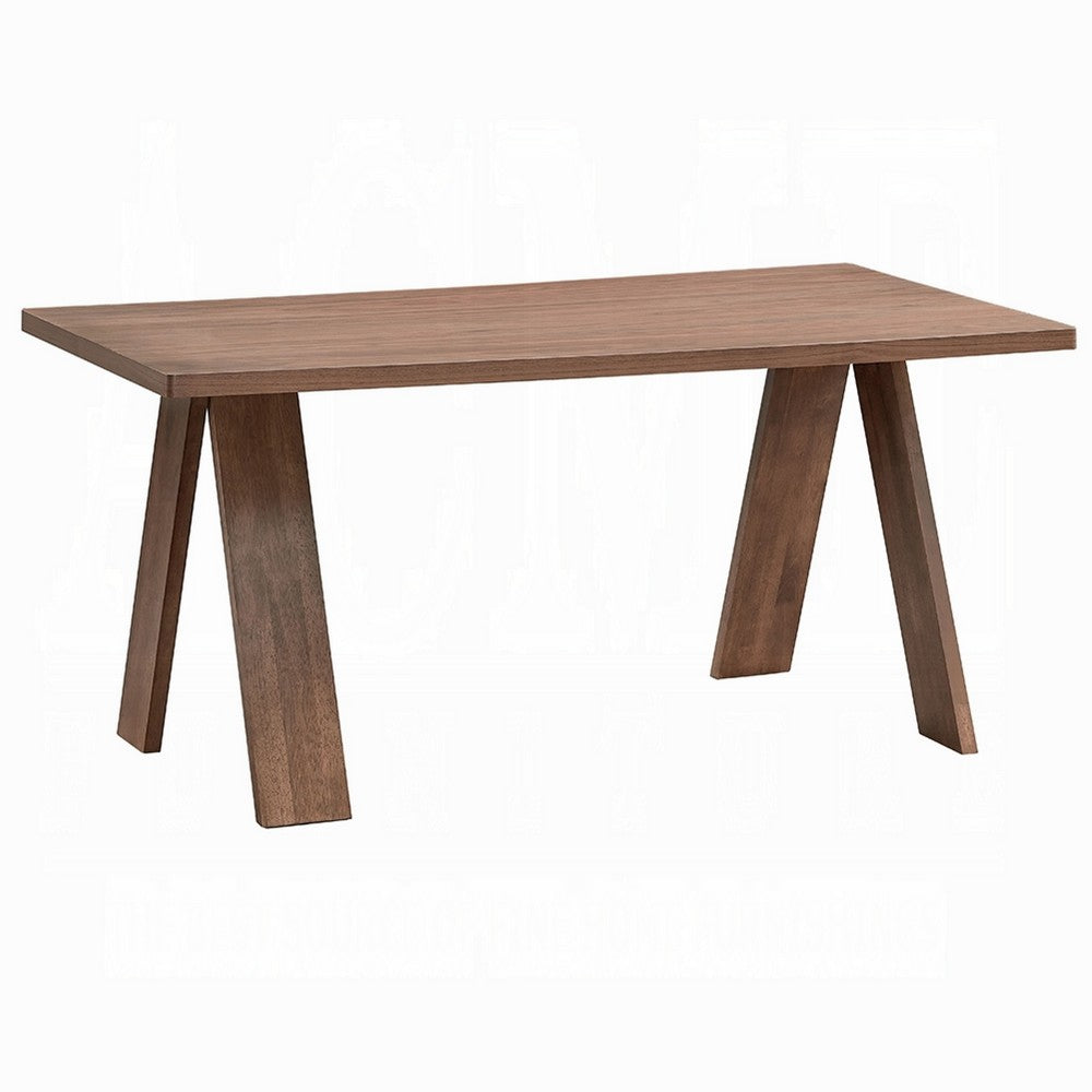 Nory Rectangular Dining Table, Scandinavian Walnut Brown, 63 Inch - BM334012