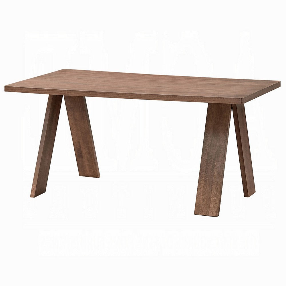 Nory Rectangular Dining Table, Scandinavian Walnut Brown, 63 Inch - BM334012