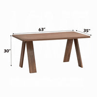 Nory Rectangular Dining Table, Scandinavian Walnut Brown, 63 Inch - BM334012