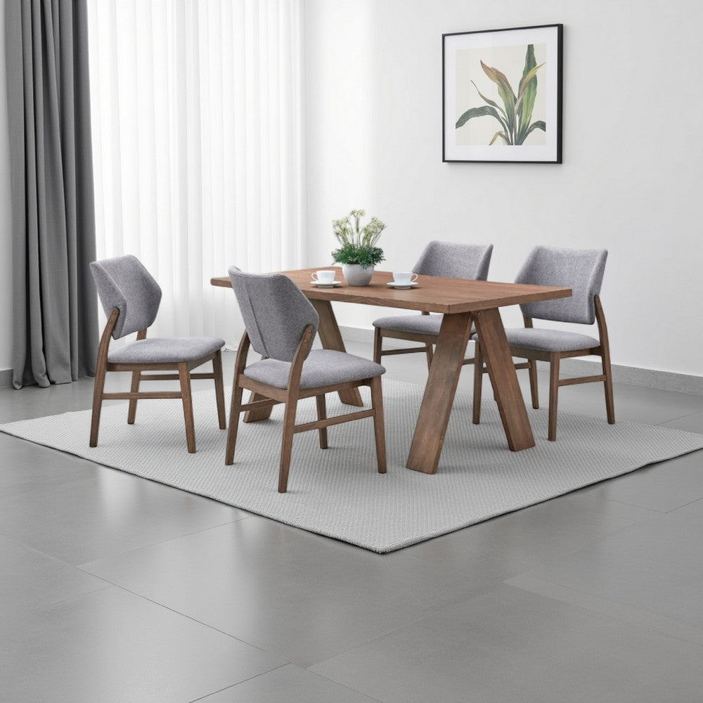 Nory Rectangular Dining Table, Scandinavian Walnut Brown, 63 Inch - BM334012