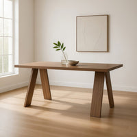 Nory Rectangular Dining Table, Scandinavian Walnut Brown, 63 Inch - BM334012