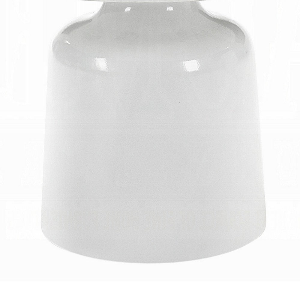 Zayn Round End Table with Pedestal Base, White Faux Marble, 22 Inch - BM334014