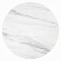 Zayn Round End Table with Pedestal Base, White Faux Marble, 22 Inch - BM334014