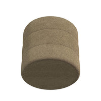 Modern Storage Ottoman, Brown Boucle Seat Cushion, 18 Inch Round -BM334033