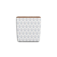 Mody Accent Ottoman, 19 Inch Brown Wood Lift Top, White Pattern Fabric -BM334034