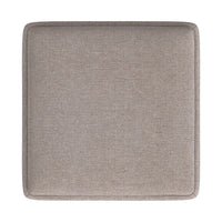 Soa Storage Ottoman, 18 Inch Square Tray Top, Light Brown Woven Fabric -BM334050