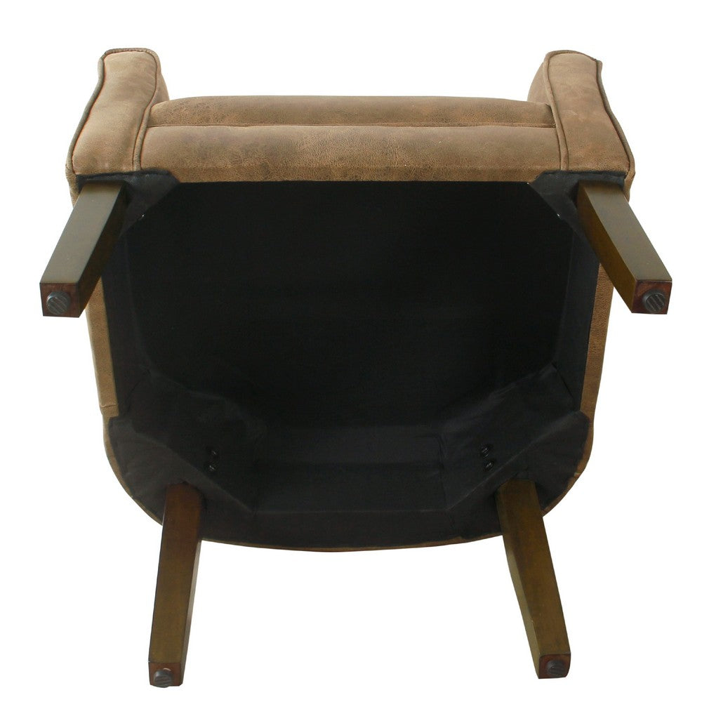 Elom Accent Armchair, Brown Faux Leather with Welt Trim Details -BM334058