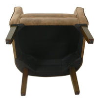 Elom Accent Armchair, Brown Faux Leather with Welt Trim Details -BM334058