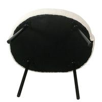 Kila Accent Chair, Soft Cream Sherpa Fabric, Ebony Black Metal Legs -BM334065