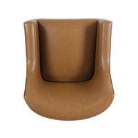Sune Accent Chair, Brown Faux Leather and Matte Black Metal Legs -BM334071