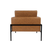 Fiam Accent Armchair, Caramel Brown Faux Leather, Modern Black Legs -BM334074