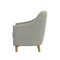 Accent Armchair, Button Tufted Backrest, Soft Gray Woven Fabric -BM334080
