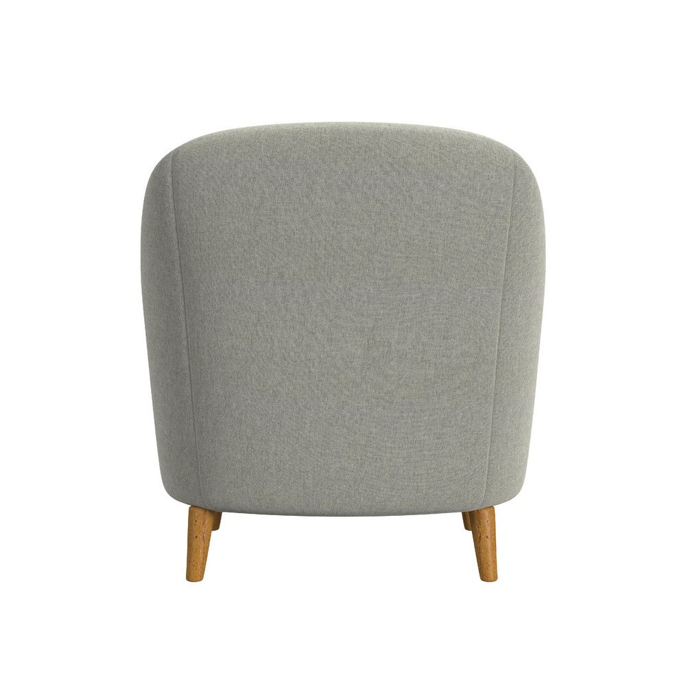 Accent Armchair, Button Tufted Backrest, Soft Gray Woven Fabric -BM334080
