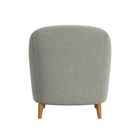 Accent Armchair, Button Tufted Backrest, Soft Gray Woven Fabric -BM334080