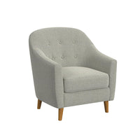Accent Armchair, Button Tufted Backrest, Soft Gray Woven Fabric -BM334080