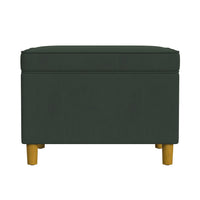 Fero Storage Ottoman, 24in Rectangular Hinged Lid, Forest Green Velvet -BM334086