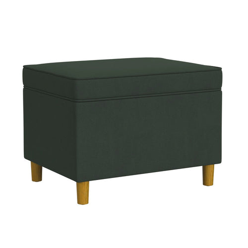 Fero Storage Ottoman, 24in Rectangular Hinged Lid, Forest Green Velvet -BM334086