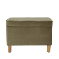 Fero Storage Ottoman, 24in Rectangular Hinged Lid, Sage Green Velvet -BM334087