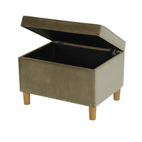Fero Storage Ottoman, 24in Rectangular Hinged Lid, Sage Green Velvet -BM334087