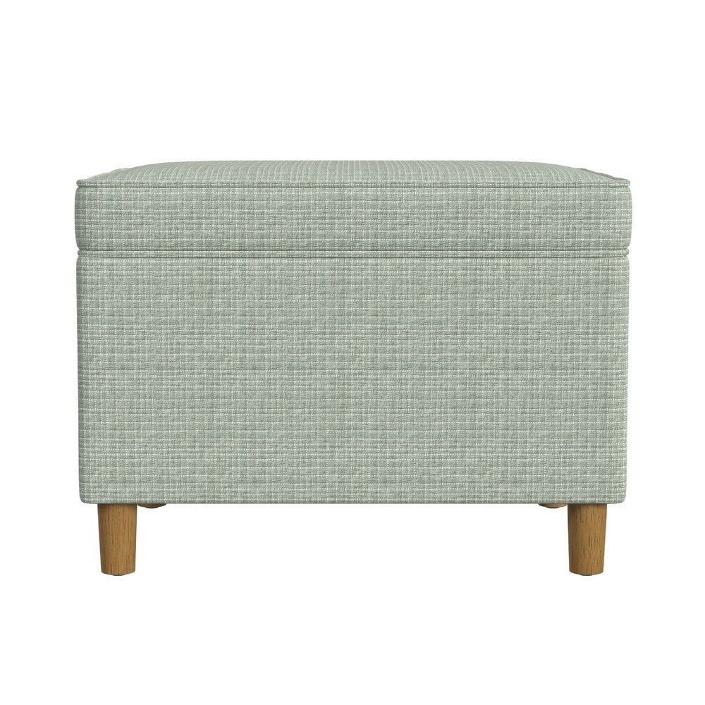 Fero Storage Ottoman, 24 Inch Rectangular Hinged Lid, Sage Green Woven -BM334093