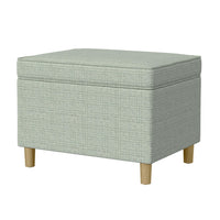 Fero Storage Ottoman, 24 Inch Rectangular Hinged Lid, Sage Green Woven -BM334093