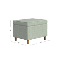 Fero Storage Ottoman, 24 Inch Rectangular Hinged Lid, Sage Green Woven -BM334093