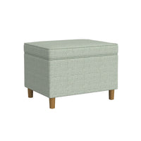 Fero Storage Ottoman, 24 Inch Rectangular Hinged Lid, Sage Green Woven -BM334093