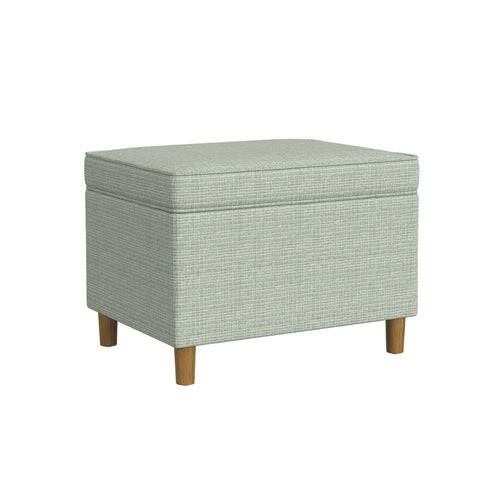 Fero Storage Ottoman, 24 Inch Rectangular Hinged Lid, Sage Green Woven -BM334093