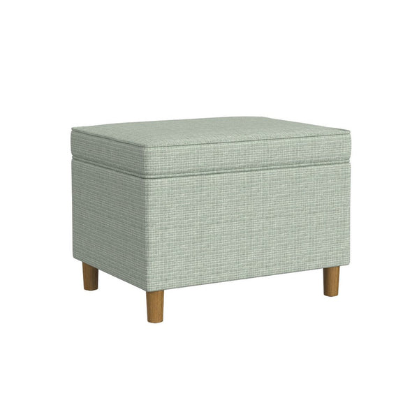 Fero Storage Ottoman, 24 Inch Rectangular Hinged Lid, Sage Green Woven -BM334093