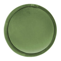 Pero Storage Ottoman, 18 Inch Round Removable Lid, Rich Green Velvet -BM334102