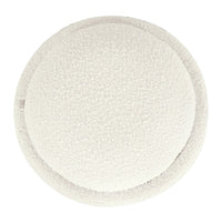 Pero Storage Ottoman, 18 Inch Round Removable Lid, White Boucle Fabric -BM334105