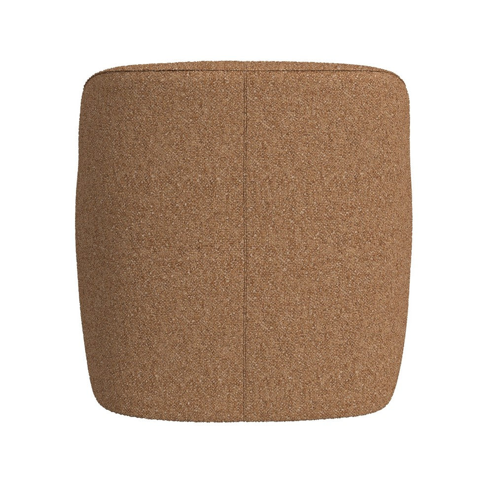 Kopi Swivel Accent Club Chair, Light Tan Brown Boucle, Curved Backrest -BM334111