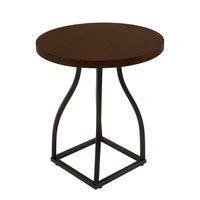 Tior Accent Table, 20 Inch Round Wood Laminate Top, Black Metal Base -BM334115