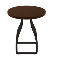 Tior Accent Table, 20 Inch Round Wood Laminate Top, Black Metal Base -BM334115