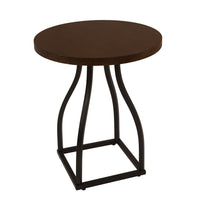 Tior Accent Table, 20 Inch Round Wood Laminate Top, Black Metal Base -BM334115