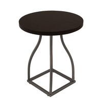 Tior Accent Table, 20 Inch Round Wood Brown Top, Gray Metal Base -BM334117