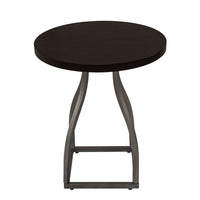 Tior Accent Table, 20 Inch Round Wood Brown Top, Gray Metal Base -BM334117