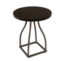 Tior Accent Table, 20 Inch Round Wood Brown Top, Gray Metal Base -BM334117