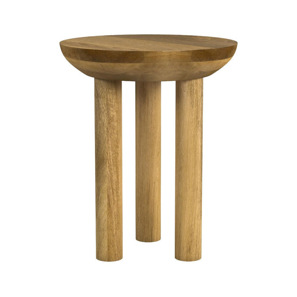 Yiro Side Table, 18 Inch Brown Mango Wood Top, Three-Legged Design -BM334118