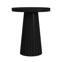 Waka Side Table, 18 Inch, Black Mango Wood Top, Minimalistic Design -BM334121