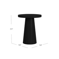 Waka Side Table, 18 Inch, Black Mango Wood Top, Minimalistic Design -BM334121