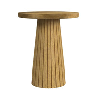 Waka Side Table, 18 Inch, Brown Mango Wood Top, Minimalistic Design -BM334122
