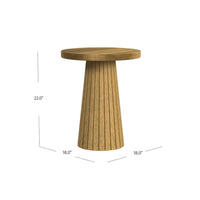 Waka Side Table, 18 Inch, Brown Mango Wood Top, Minimalistic Design -BM334122